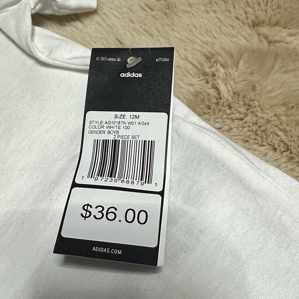 NEW Adidas Kids White T-Shirt & Shorts 2 pc Set - Picture 2 of 10